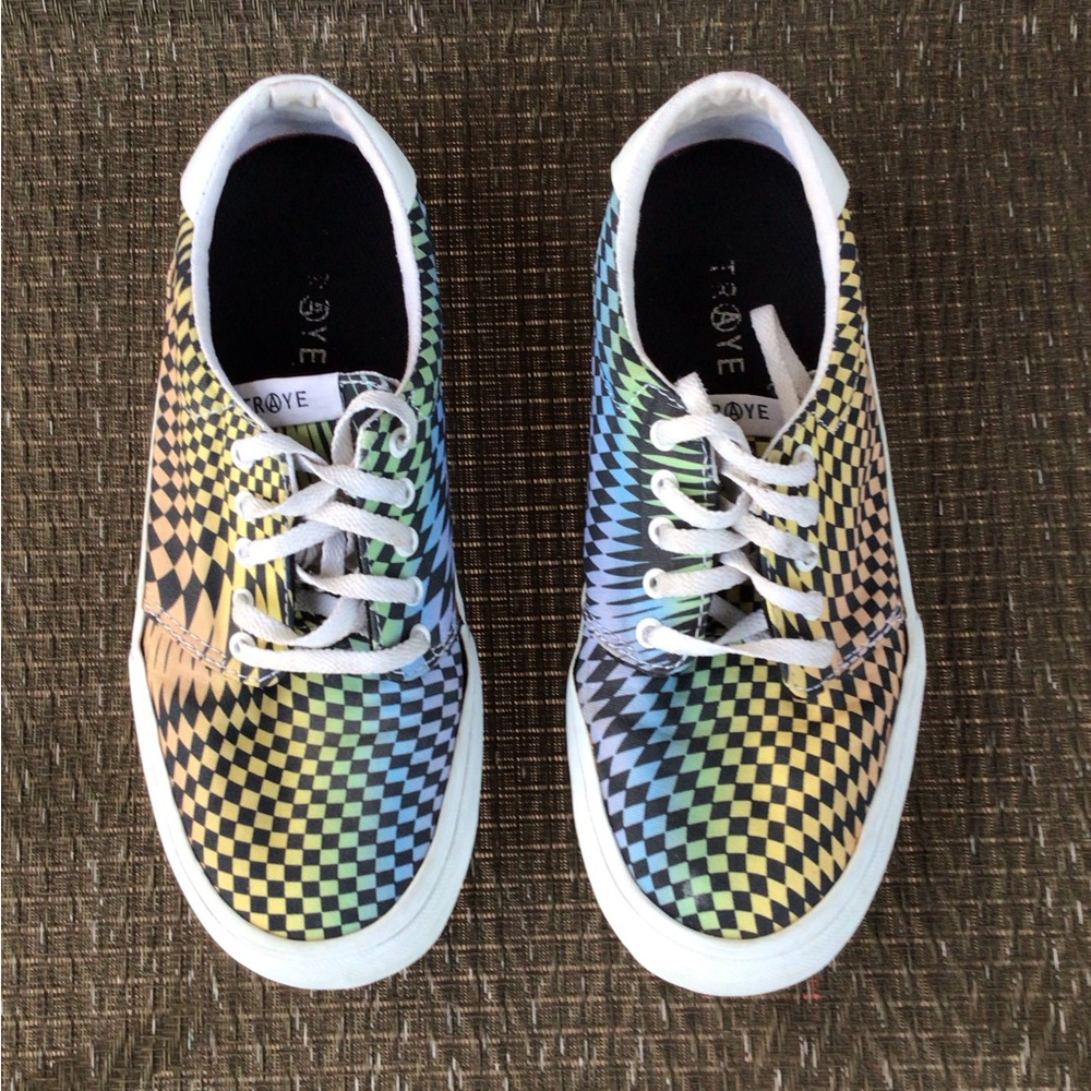 Straye GLOBAL PENETRATION Rainbow Checkerboard Sneakers